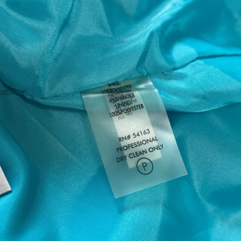 NWT Calvin Klein Elegant Teal Blue Sleeveless Dress, measurements in photos. - Picture 11 of 12